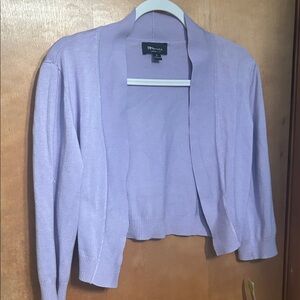 Rafaella Women's Lavender Open-Front Cardigan